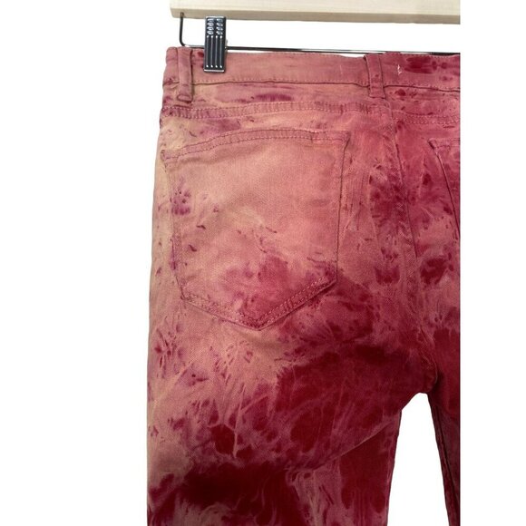 2/$30 Zara‎ Woman’s Tie Dye Skinny Slim Red Jeans Size 4 - Picture 12 of 14